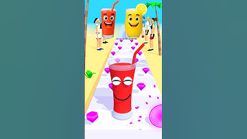 Juice Run – Red vs Yellow vs Green Coke Glass🍹Who Will Win❓ #shorts #games #juicerun #viral