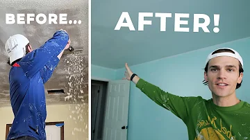 How to EASILY Remove Popcorn Ceilings and Paint Them White! DIY Start-to-Finish
