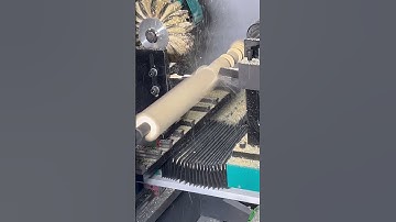 Four function CNC woodworking lathe automatically feeds and processes wooden stair columns! #cnc