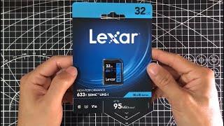 Lexar High-Performance 633x 32GB SD BLUE Series | Unboxing | Test Speed