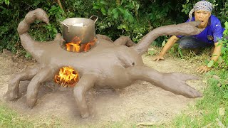 Techniques of making clay wood stoves scorpion sculpting, beautiful and effective 100%