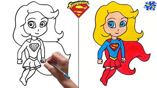 Supergirl drawing || How to draw Supergirl Easy Step by Step