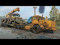 SnowRunner Mods - Kiroverts К-700 6х6 Driving Offroad - Trailer Low Loader Transport Azov 5319 Crane