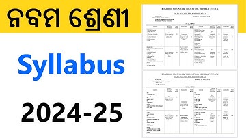 Class 9 syllabus 2024-25 BSE Odisha • 9th Class Exam Pattern and Syllabus 2024-25