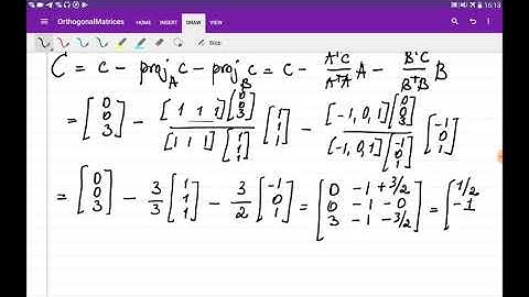 An example of Gram-Schmidt Orthogonalization