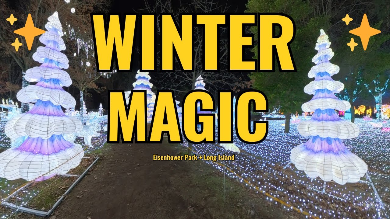 WINTER MAGIC at Eisenhower Park 🎄 Unreal Christmas Lights Walk 2025 (4K)