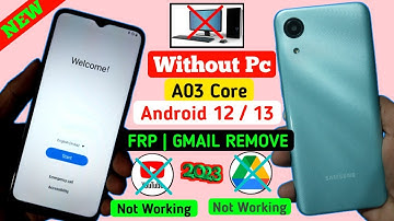 Samsung A03 Core Android 12 /13 Frp Bypass Without Pc | Without Activity Manager New Method 2023