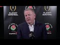 Coach Kelly Answers Shake Down The Thunder Sports Question on 12 31 Rose Bowl Press Conference ☘🏈🌹🌩