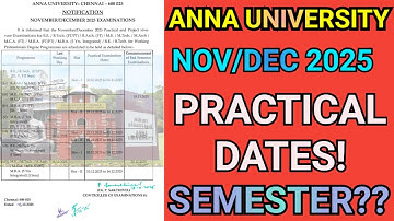 Anna University PRACTICAL Dates 2025! #annauniversity #practical #semester #timetable #r2025 #r2021