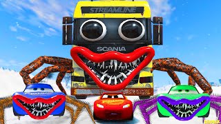 Epic Escape From The Lightning Mcqueen Spider Eater Truck Eater Mcqueen Vs Mcqueen Beamng Drive