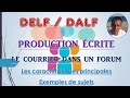 Delf   dalf   le courrier dans un forum   mthodologie   caractristiques principales