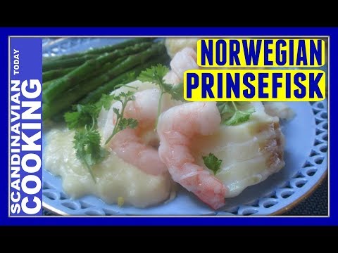 Prince Fish with Asparagus and White Sauce - A Traditional Norwegian Cod Fish Dinner