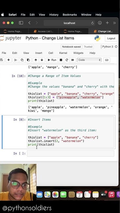 Change List items in Python Tutorial #tutorial #python #change #list ...