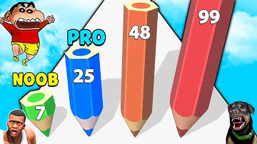 SHINCHAN Noob VS Pro VS Hacker in COLOR PENCIL RUN with Franklin & Chop | DREAM SQUAD