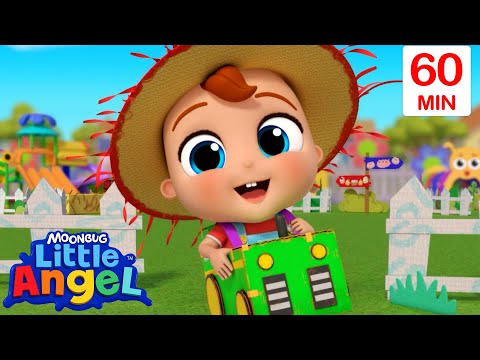 Tractor at the Farm | Little Angel Cars & Truck Songs for Kids | Moonbug Kids