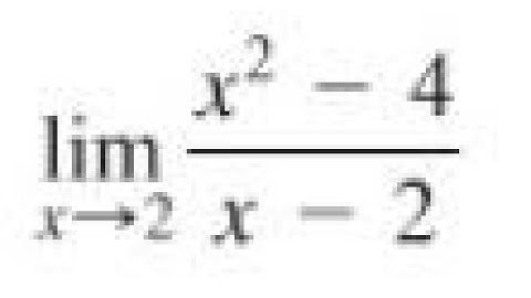 lim as x approaches 2, (x^2-4)/(x-2)