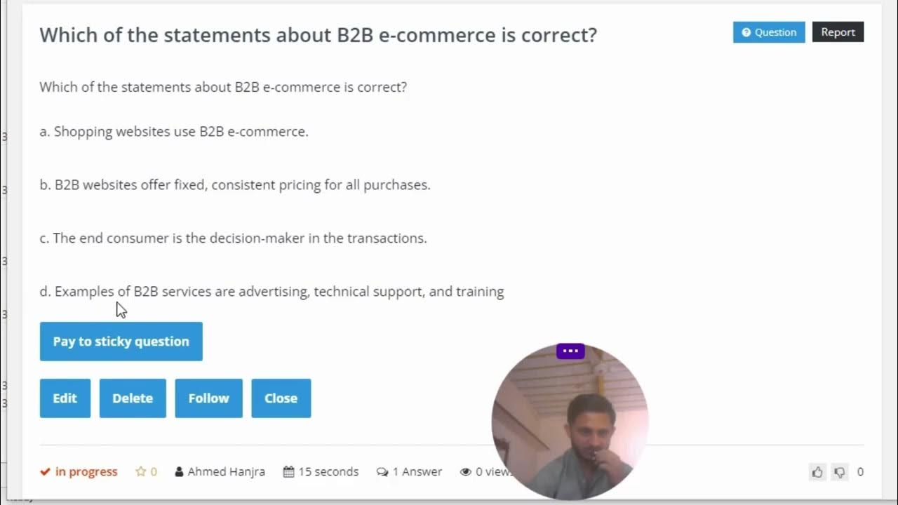 Which of the statements about B2B is correct? YouTube