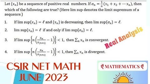 ID-704061 Real Analysis | CSIR NET JUNE 2023