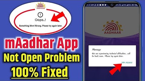 mAadhar app not opening | mAadhar app not working | mAadhar app khul nahi raha hai | mAadhar app