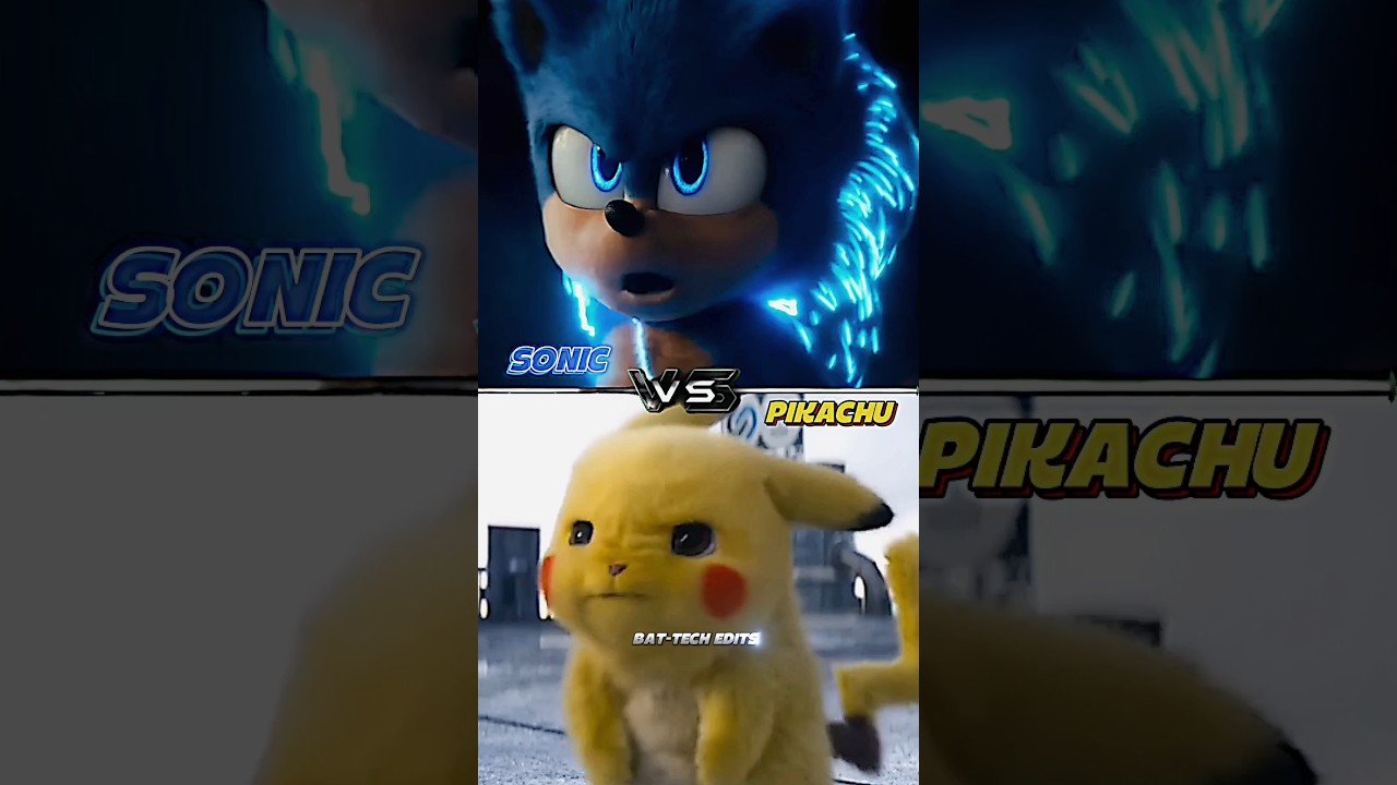 SONIC VS PIKACHU #sonic #sonicthehedgehog #pokemon #pikachu #shorts #ytshorts #vs #1vs1 #edit #yt