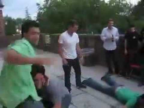 Drunken Idiots do the 50-meter mosey of "The Worm"