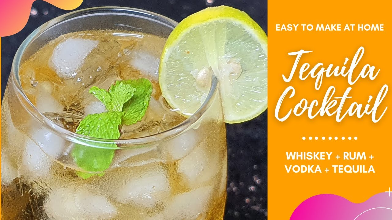 How to make Cocktail Wrong Island = Whisky + Vodka + Rum + Tequila