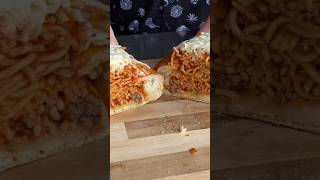 Spaghetti Stuffed Garlic Bread #blackstonegriddle #griddlecrew @BlackstoneGriddles