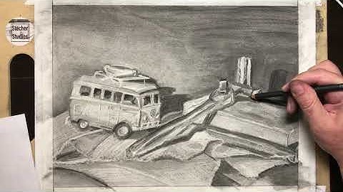 Reductive Charcoal Still-life Drawing