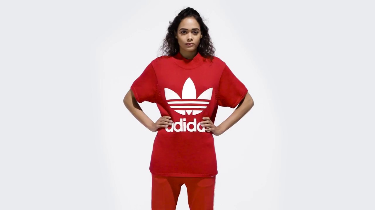 adidas big trefoil t shirt women's