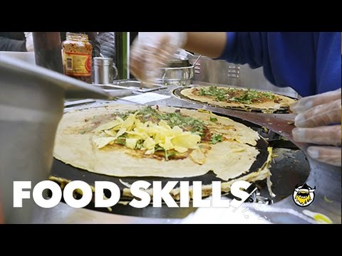 Making the Popular Chinese Street Snack, Jianbing | Food Skills | First We Feast