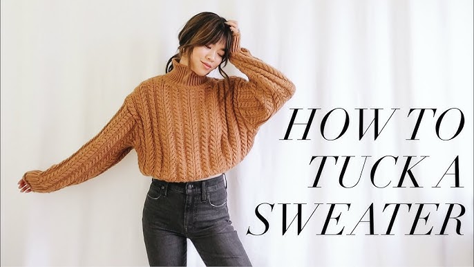 5 Ways to Crop and Tuck a Sweater without Cutting - TikTok Fashion Hacks! 