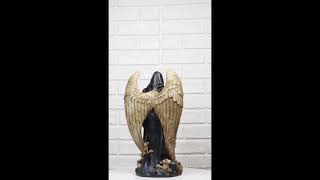 Gothic Death Prayer Grim Reaper Skeleton With Ossuary Skulls Wings Figurine