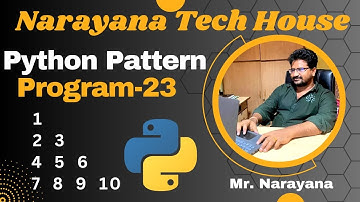 #77:Narayana Tech House|| Python Pattern Program-23|| Mr. Narayana|| 9010607010