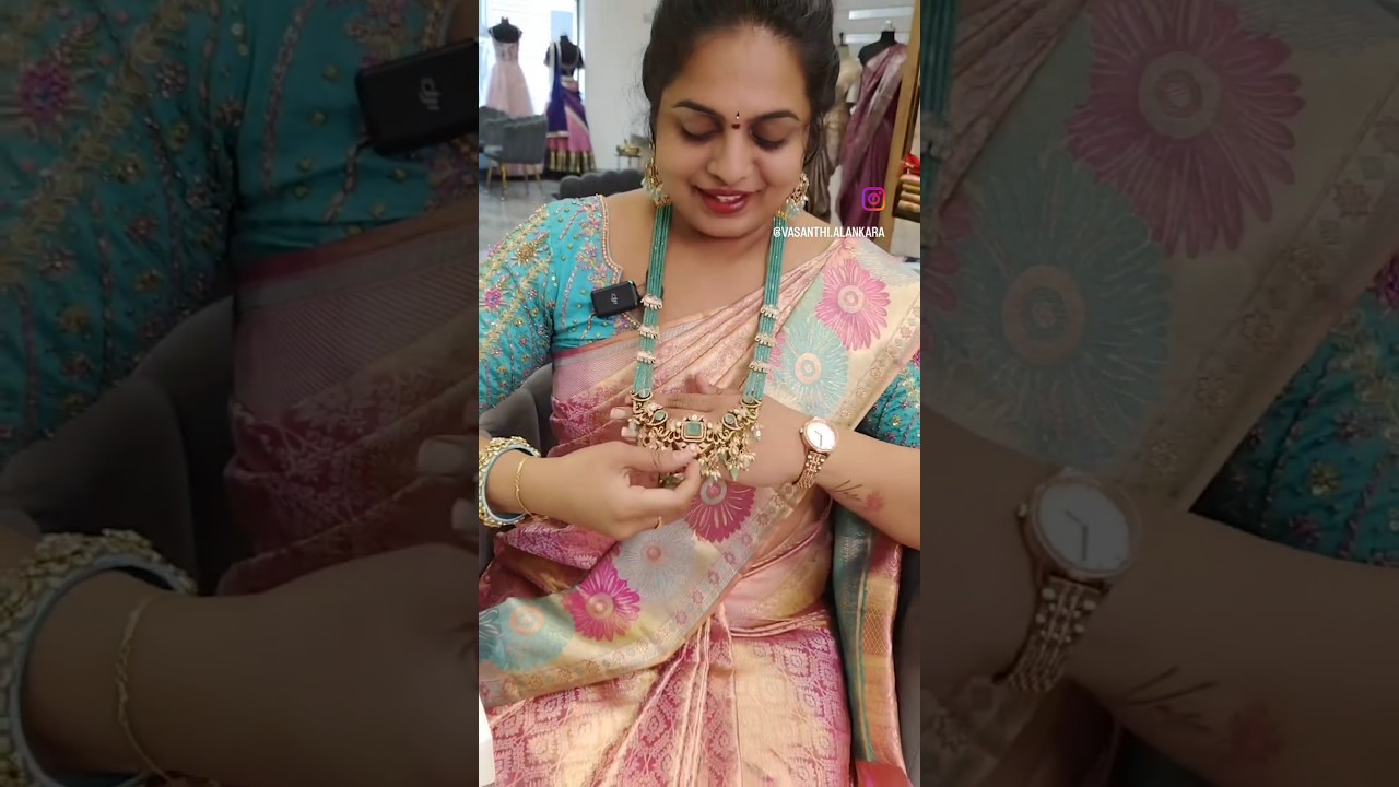 9908688599 dm to order Orginal cz beads with Victorian locket set...#vasanthialankara #jewelleryshop