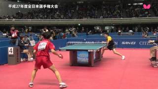全日本卓球2016_男子シングルス 4回戦 塩野真人 対 岡田崚