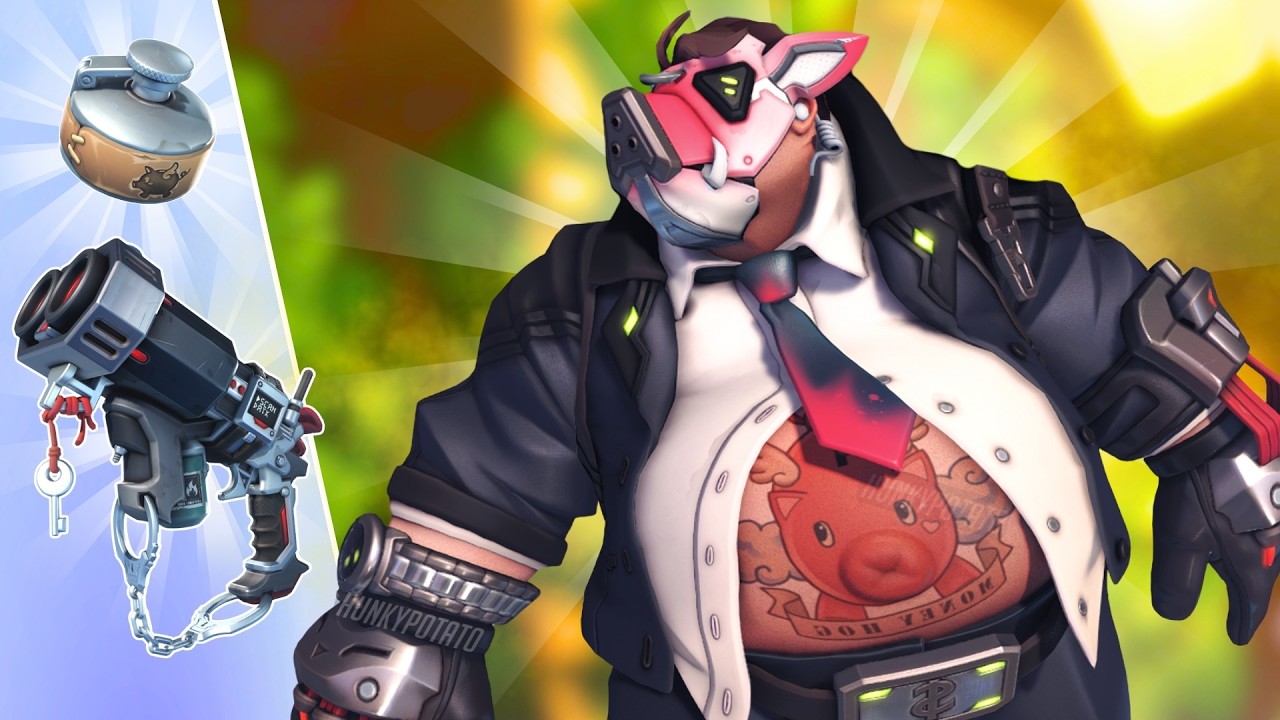 Roadhog Heist Skin (4k No Commentary) Overwatch Abilities