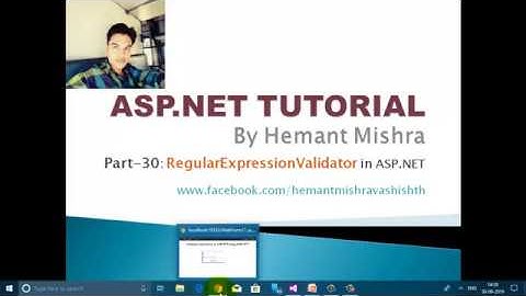 RegularExpressionValidator  in asp.net in Hindi Part 30  | Hemant Mishra | Validation Controls