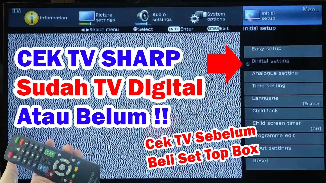 CARA MUDAH CEK TV LED SHARP SUDAH DTV ATAU BELUM YouTube