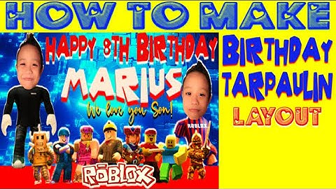 HOW TO MAKE BIRTHDAY TARPAULIN/TARPAPEL LAYOUT USING MS POWERPOINT II ROBLOX THEMED