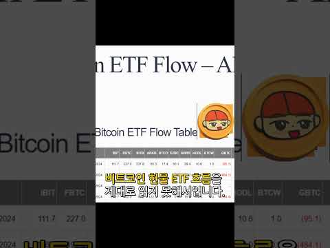 비트코인 현물 ETF 실적을 전달합니다 #비트코인 #비트코인현물etf #코인투자 #암호화폐 #비트코인전망 #bitcoin