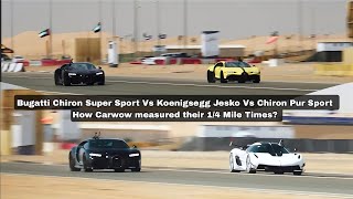 Koenigsegg Jesko Vs Bugatti Chiron Super Sport Vs Pur Sport DRAG RACE Results