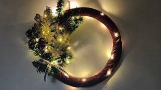 DiY Christmas Wreath with Fairy Lights