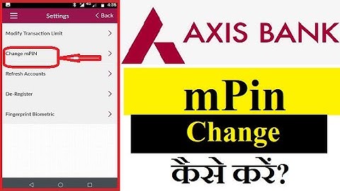 How To Change mPin in Axis Bank Mobile App in Hindi | Change mPin axis bank mobile app