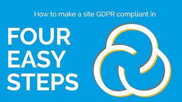 Getting your website GDPR ready in FOUR easy steps.