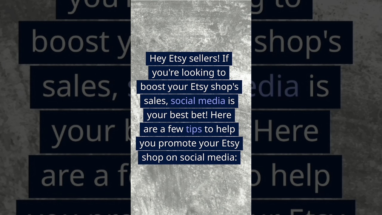 how to promote your etsy shop on social media? #etsyseo #etsyseotips # ...
