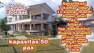 VILLA MURAH Di PUNCAK | FASILITAS LENGKAP | KAMAR NYA BANYAK | 50 ORANG KAPASITAS | villa puncak