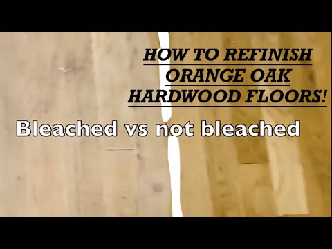 Video: How to refinish "orange" oak hardwood floors! HINT: BLEACH and mineral paint | DIY