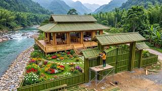 Full 250 Days The Girl Uses 5 Tons Of Fresh Bamboo To Build A Bamboo Gate For Her Home Deep In The Forest News