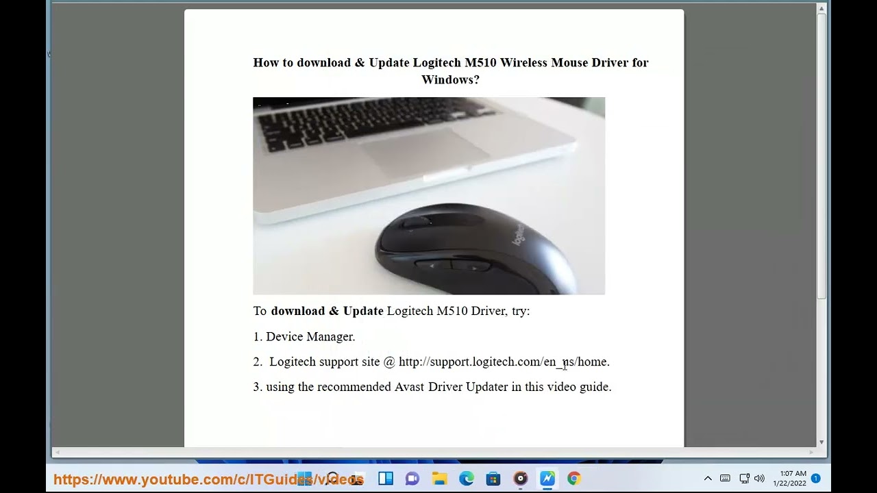 Abe Spectacle Vestlig Download & Update Logitech M510 Wireless Mouse Driver for Windows - YouTube