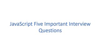 Most Important javascript five interview question